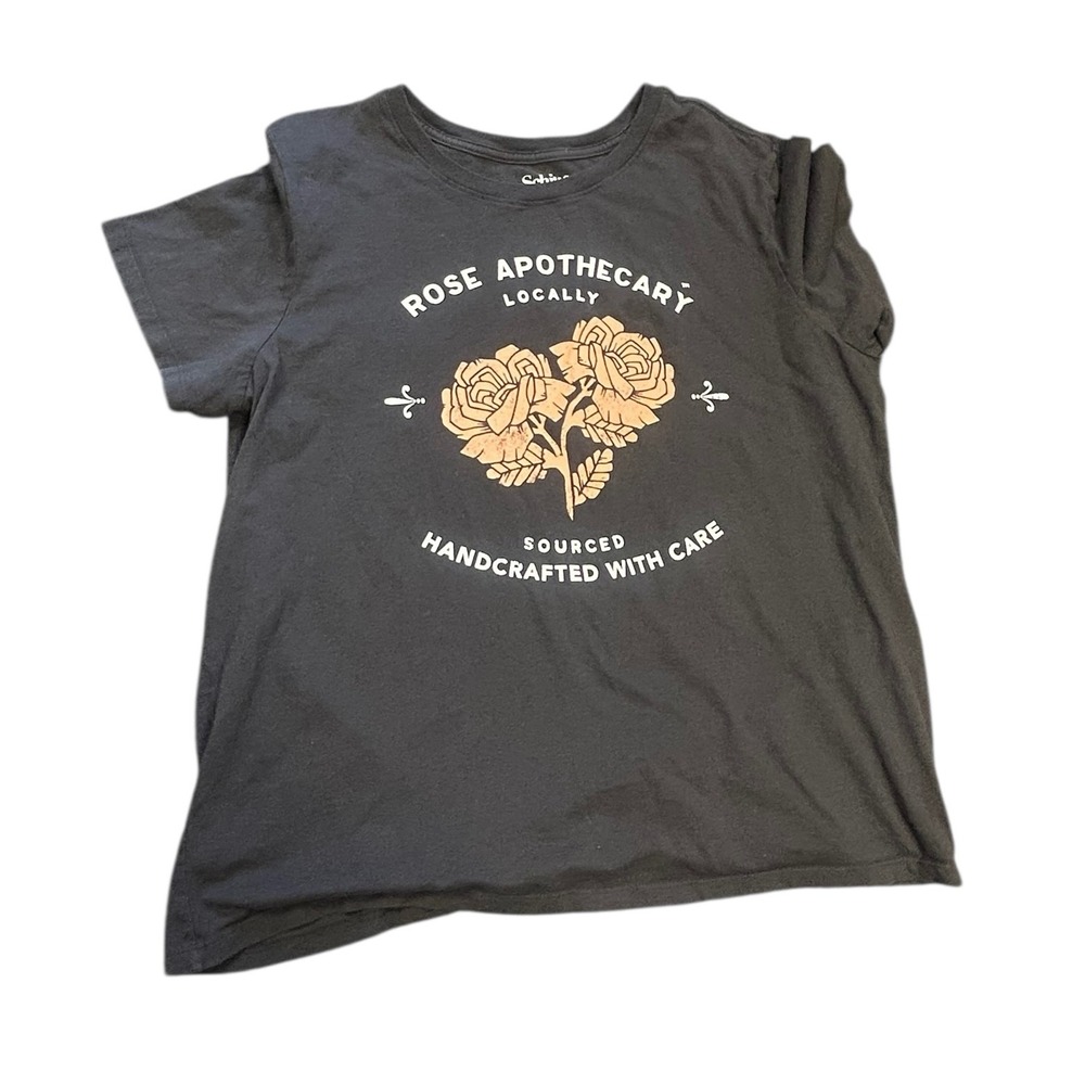 Schitts Creek Rose Apothecary Graphic‎ T Shirt XXL Black Comedy TV Show - Picture 5 of 6